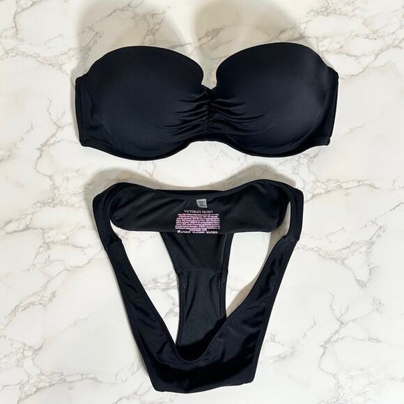 VICTORIA'S SECRET SWIM Bandeau Bikini Top 36D and Skimpy Bottoms M $120 - Picture 11 of 13